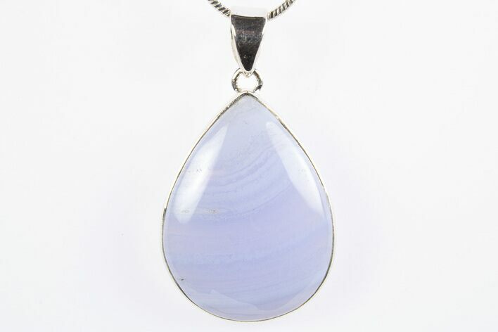 Blue Lace Agate Pendant (Necklace) - Sterling Silver #305019